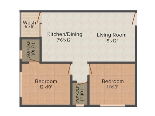 Akshar Paradise Apartments (2BHK+2T (1,000 sq ft) 1000 sq ft)