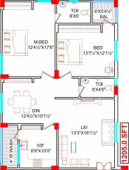 Lahari Greens (2BHK+2T (1,205 sq ft) 1205 sq ft) Lahari Greens (2BHK+2T (1,205 sq ft) 1205 sq ft)