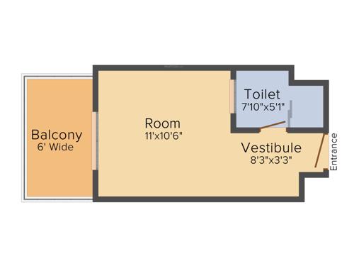 Rise Clarks Residences (1BHK+1T (390 sq ft) 390 sq ft)