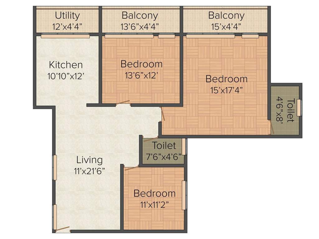 Sri Krishna Constructions India Tulip (3BHK+2T (1,506 sq ft) 1506 sq ft)