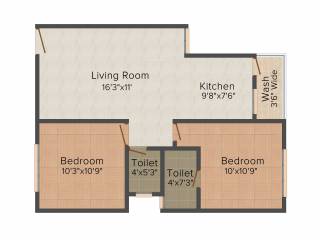 Akshar Enclave (2BHK+2T (970 sq ft) 970 sq ft)