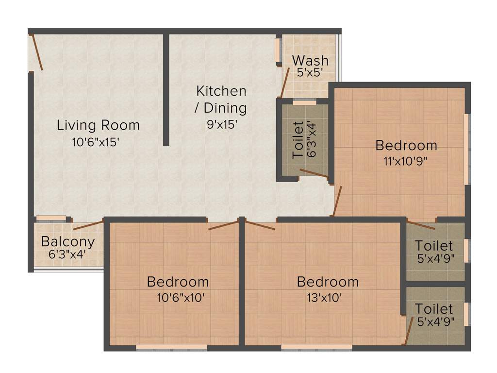 Akshar Upvan (3BHK+3T (1,300 sq ft) 1300 sq ft)