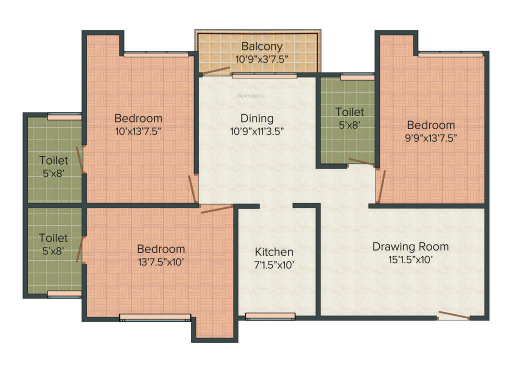 Manglam Kanak Residency (3BHK+3T (1,417 sq ft) 1417 sq ft)
