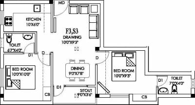 Sumangali Fortune Manor (2BHK+2T (762 sq ft) 762 sq ft)