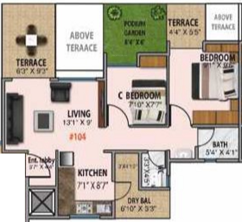 Majestique Palm Atlantis (2BHK+2T (965 sq ft) 965 sq ft)