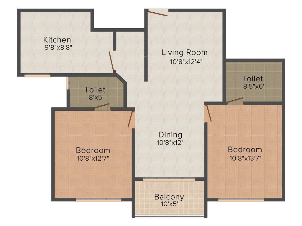 SFS Iris Apartments (2BHK+2T (1,164 sq ft) 1164 sq ft)