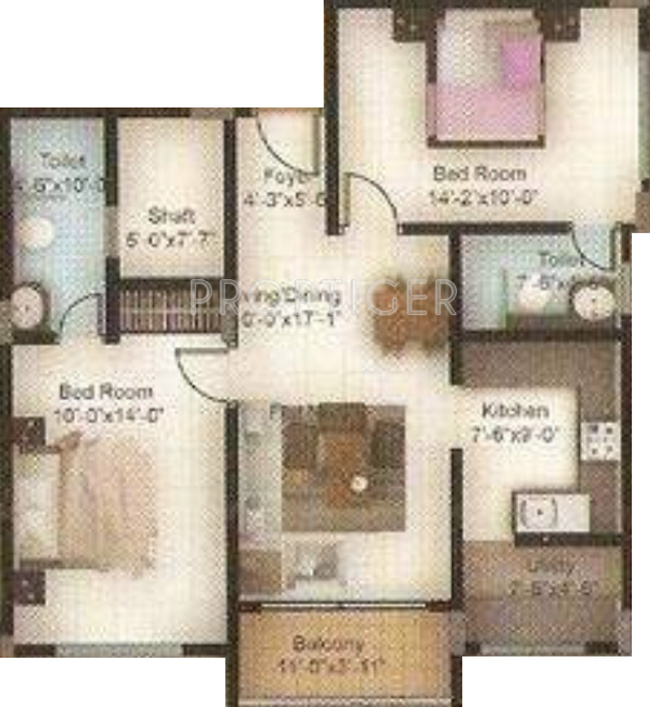 Divya Westside (2BHK+2T (1,200 sq ft) 1200 sq ft)