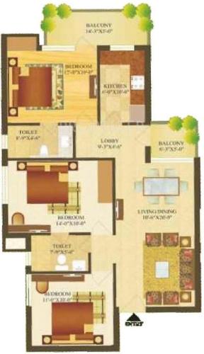 Sare Green Parc 2 (3BHK+2T (1,261 sq ft) 1261 sq ft) Sare Green Parc 2 (3BHK+2T (1,261 sq ft) 1261 sq ft)