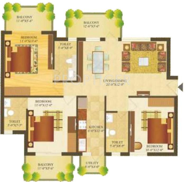 Sare Green Parc 2 (3BHK+3T (1,454 sq ft) 1454 sq ft)