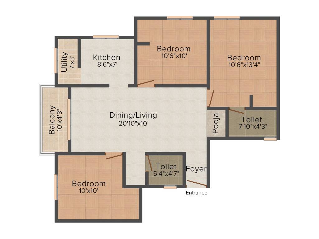 Visthara Sai Niketan (3BHK+2T (1,779 sq ft)   Pooja Room 1779 sq ft)