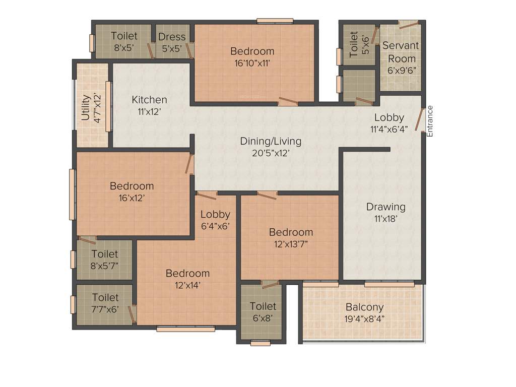 Felicity Solitaire (4BHK+5T (2,751 sq ft) + Servant Room 2751 sq ft)