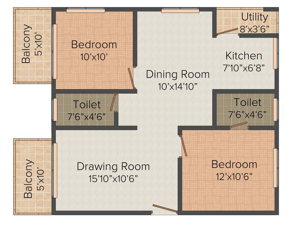 Sankalp Cherry Blossom (2BHK+2T (1,180 sq ft) 1180 sq ft)