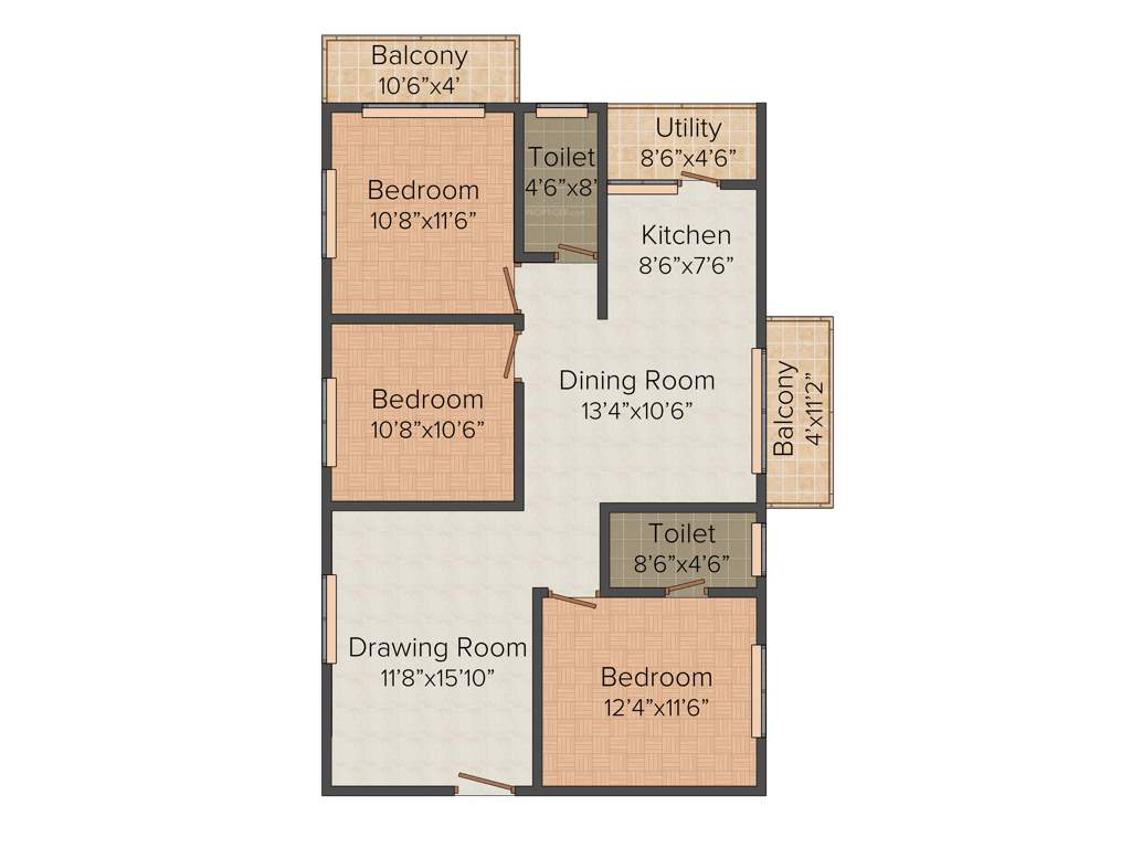 Sankalp Cherry Blossom (3BHK+2T (1,365 sq ft) 1365 sq ft)