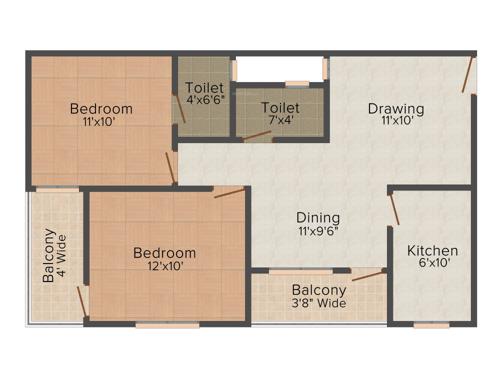 Sheetal Heights (2BHK+2T (900 sq ft) 900 sq ft)