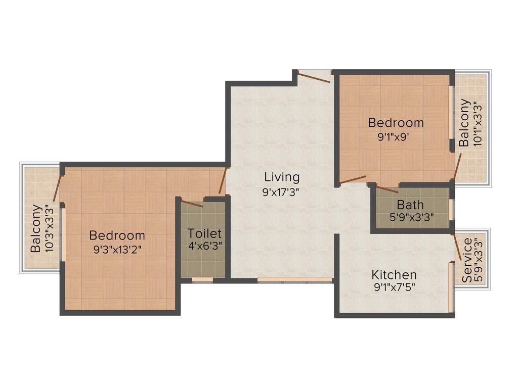 Amudha SSR Pankajam Aabharana (2BHK+2T (799 sq ft) 799 sq ft)