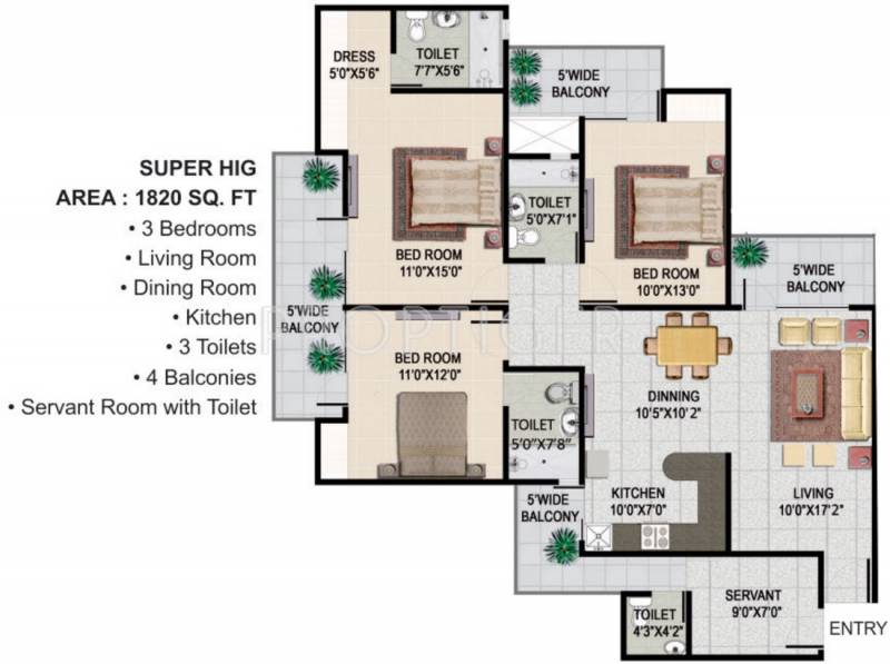 Panchsheel Greens 2 Apartments (3BHK+3T (1,820 sq ft) 1820 sq ft) Panchsheel Greens 2 Apartments (3BHK+3T (1,820 sq ft) 1820 sq ft)