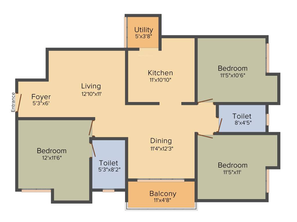 Elegant Pinnacle (3BHK+2T (1,439 sq ft) 1439 sq ft)