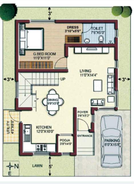  grihasta villas Floor Plan Lower Ground Floor Plan