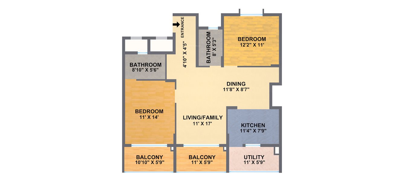 Cauvery Serenity (2BHK+2T (1,320 sq ft) 1320 sq ft)