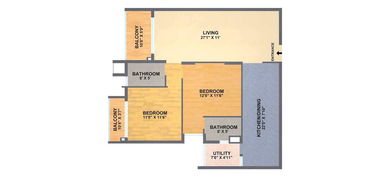 Cauvery Serenity (2BHK+2T (1,329 sq ft) 1329 sq ft)