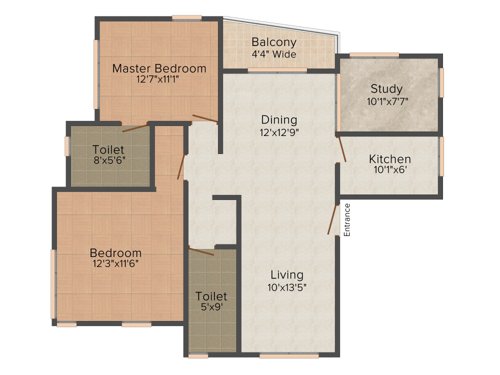 Griham Apartments (2BHK+2T (1,431 sq ft) + Study Room 1431 sq ft)