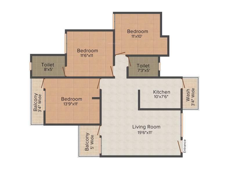 IBD The Florence Platinum (3BHK+3T (1,365 sq ft) 1365 sq ft)