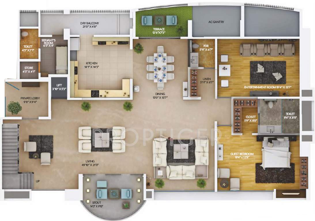 Amar Renaissance (4BHK+5T (5,960 sq ft)   Servant Room 5960 sq ft)