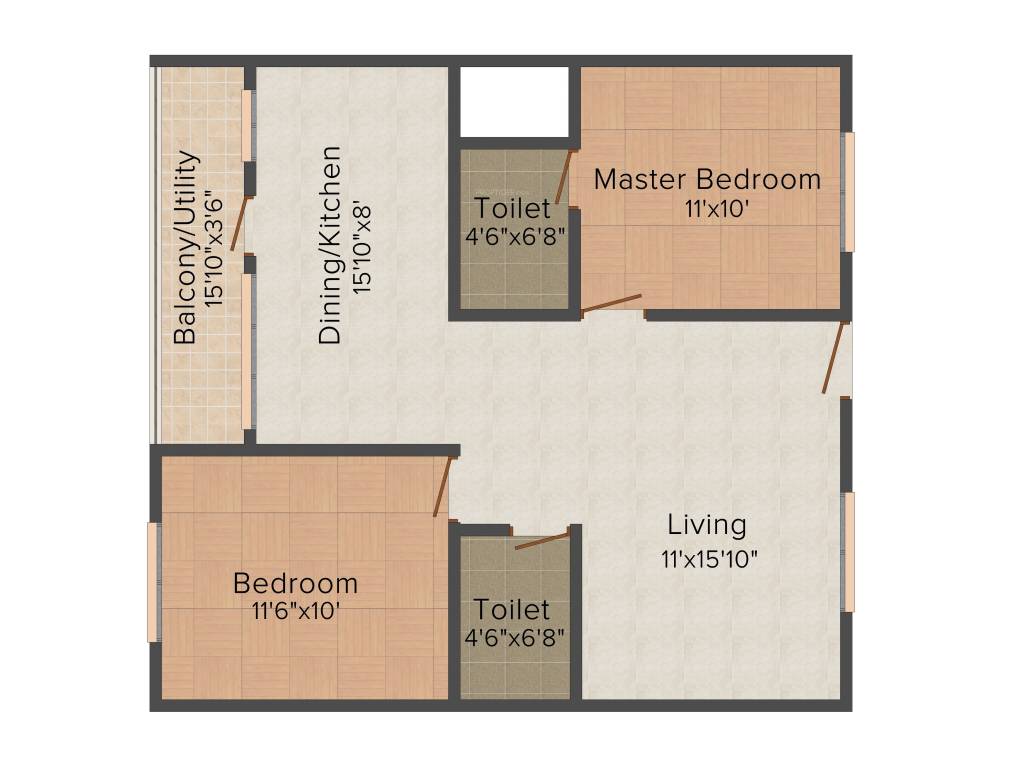 DS DSMAX SEAGULL (2BHK+2T (990 sq ft) 990 sq ft)