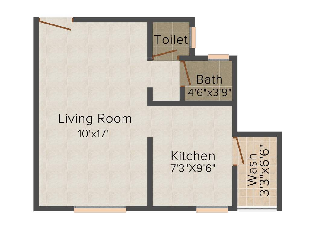 Applewoods Satyesh Residency (1RK+1T (513 sq ft) 513 sq ft)