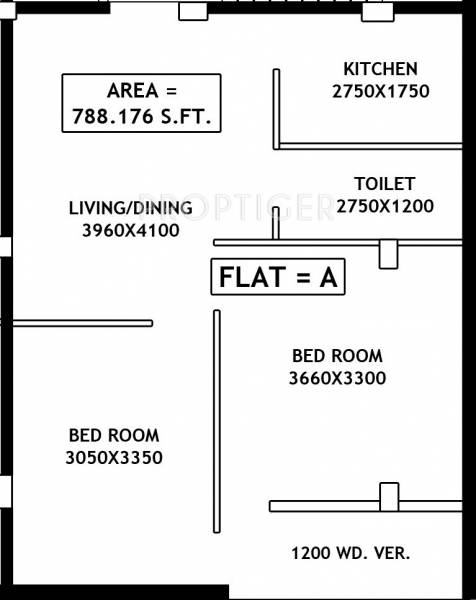 Balaji Enclave (2BHK+1T (788 sq ft) 788 sq ft)
