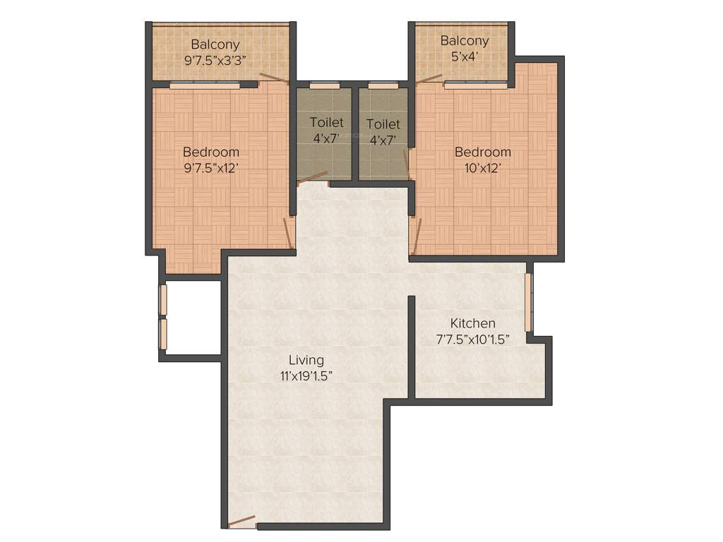 RKN Prati Homes (2BHK+2T (980 sq ft) 980 sq ft)