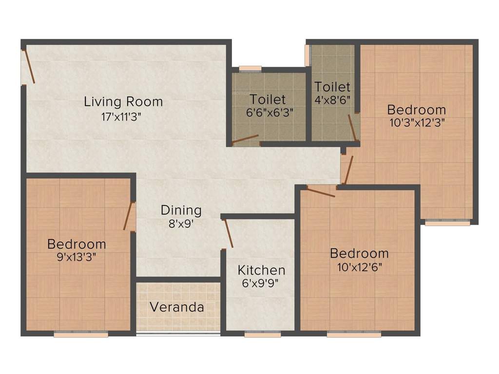 GPS Meena Sunrise (3BHK+3T (1,403 sq ft) 1403 sq ft)