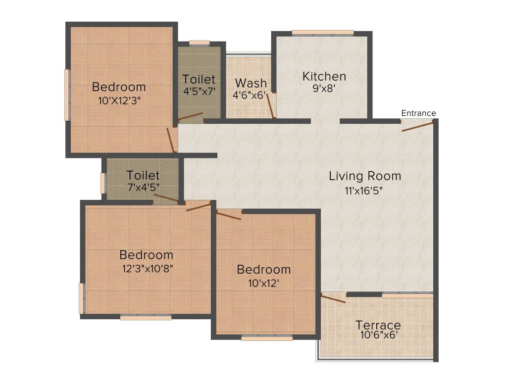 SM Bliss Central (3BHK+2T (1,161 sq ft) 1161 sq ft) SM Bliss Central (3BHK+2T (1,161 sq ft) 1161 sq ft)
