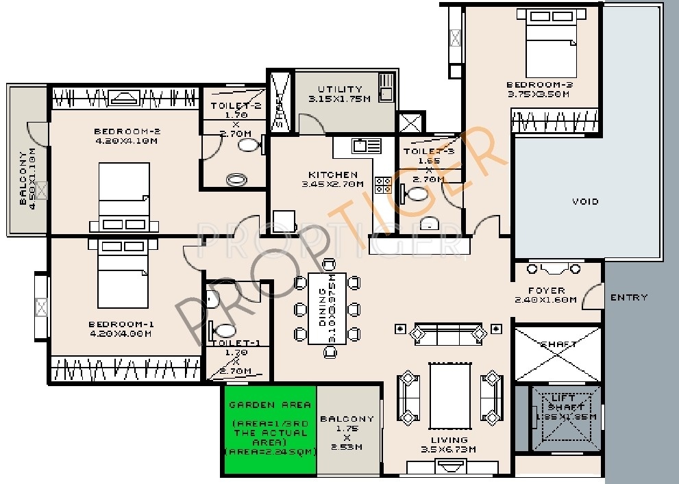 Sobha Amber (3BHK+3T (1,897 sq ft) 1897 sq ft) Sobha Amber (3BHK+3T (1,897 sq ft) 1897 sq ft)