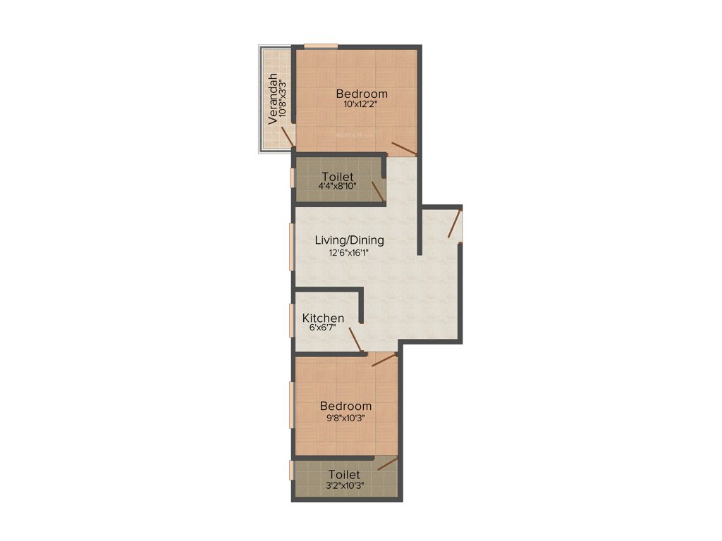 DCJ Homes (2BHK+2T (870 sq ft) 870 sq ft)