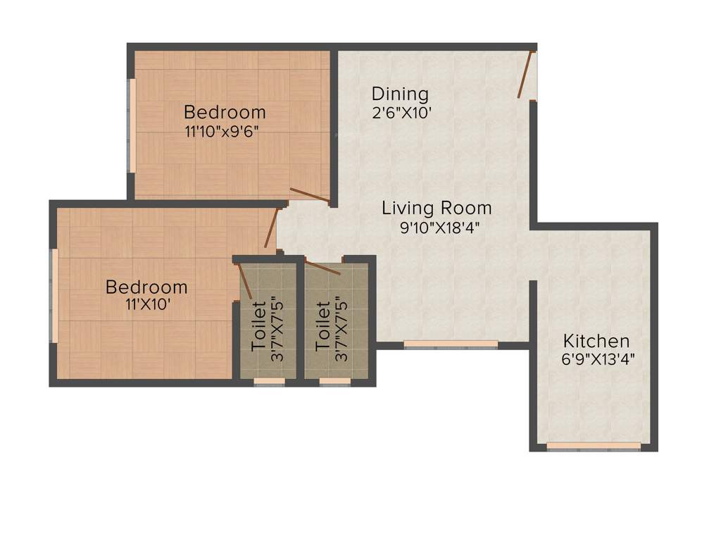 Khandelwal Omkar Chs Ltd (2BHK+2T (978 sq ft) 978 sq ft)