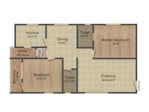 Maram Seetharama Residency (2BHK+2T (1,227 sq ft) 1227 sq ft)