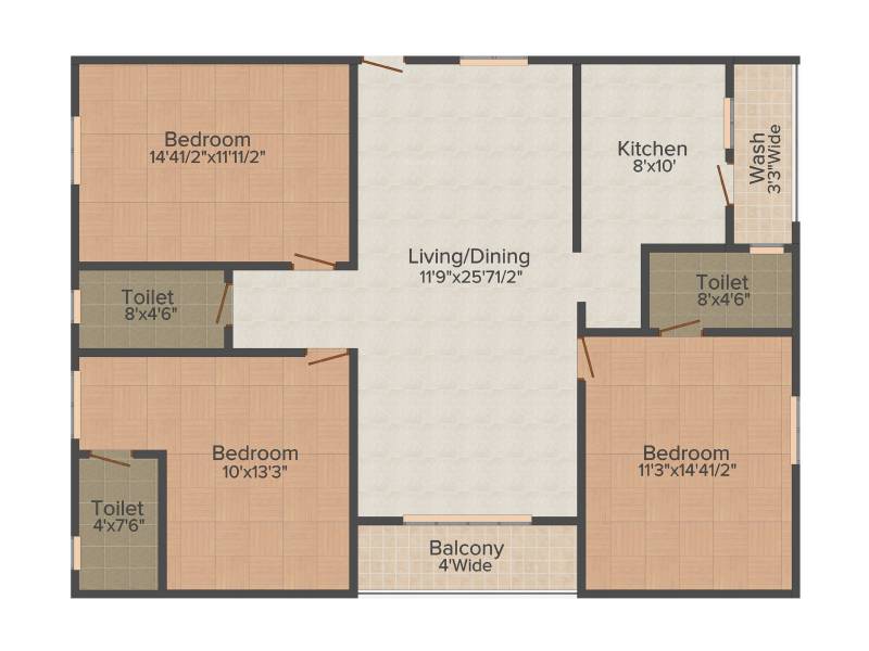 Good Raghavendra Residency (3BHK+3T (1,541 sq ft) 1541 sq ft)