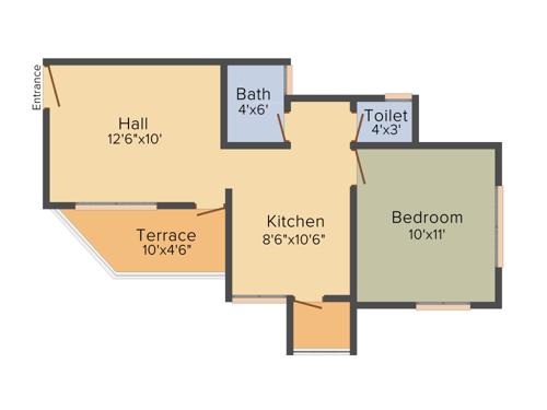 Vijay Sai Enclave (1BHK+1T (521 sq ft) 521 sq ft)