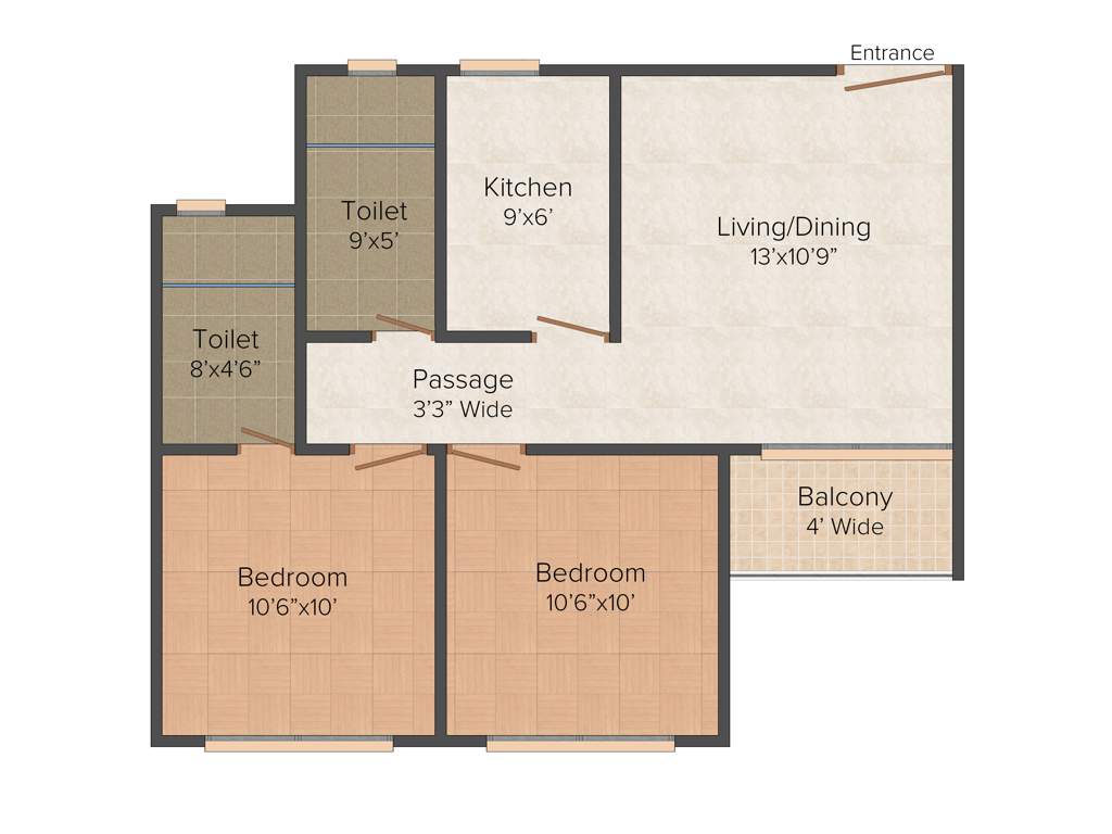 Atri Green Residency (2BHK+2T (840 sq ft) 840 sq ft)