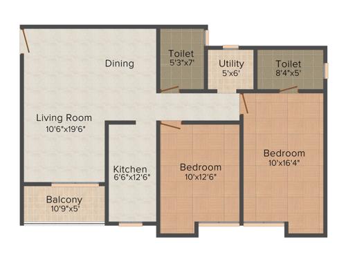 Ashiana Rangoli Gardens (2BHK+2T (1,210 sq ft) 1210 sq ft) Ashiana Rangoli Gardens (2BHK+2T (1,210 sq ft) 1210 sq ft)