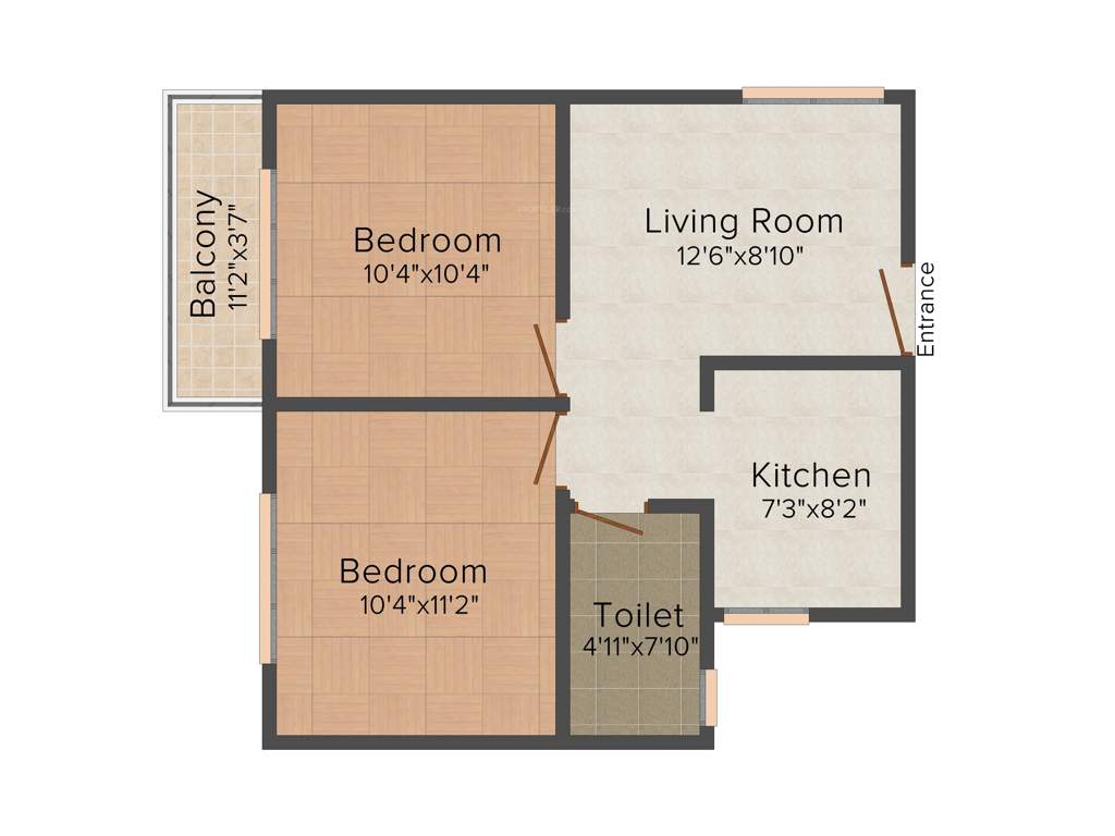 GM E City Town (2BHK+1T (770 sq ft) 770 sq ft)