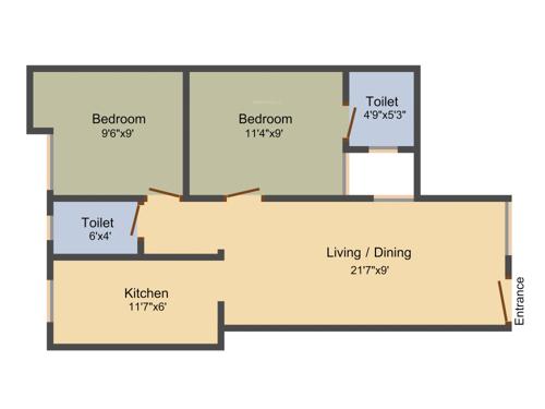 Anjaneyaa Tulip (2BHK+2T (785 sq ft) 785 sq ft)
