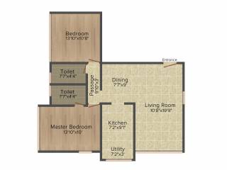 Adhiraj Samyama (2BHK+2T (1,107 sq ft) 1107 sq ft)