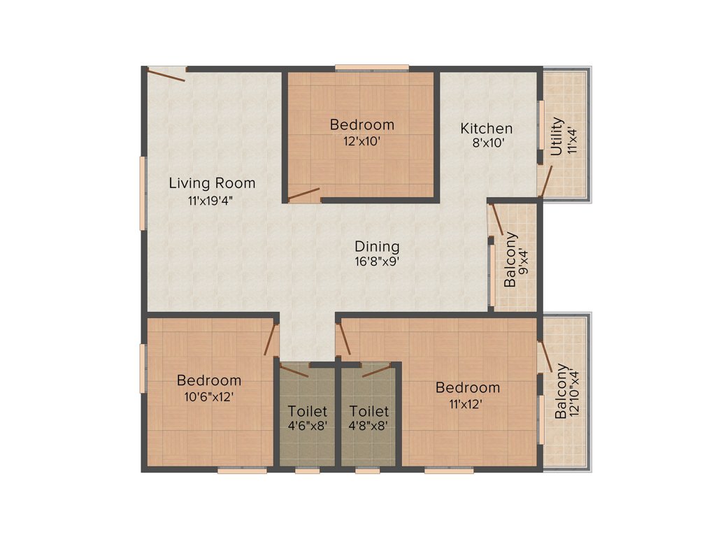 AR SM Tranquil (3BHK+3T (1,452 sq ft) 1452 sq ft)