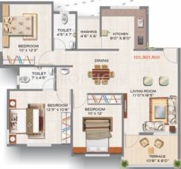 SM Bliss Central (3BHK+3T (1,200 sq ft) 1200 sq ft) SM Bliss Central (3BHK+3T (1,200 sq ft) 1200 sq ft)