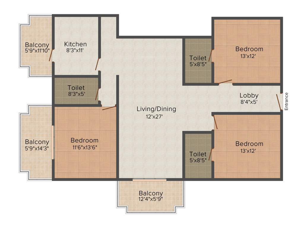 Janani Radiance (3BHK+3T (1,757 sq ft) 1757 sq ft)