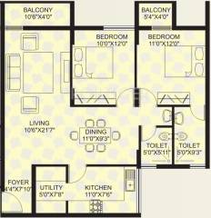 Plama Grande (2BHK+2T (1,170 sq ft) 1170 sq ft)