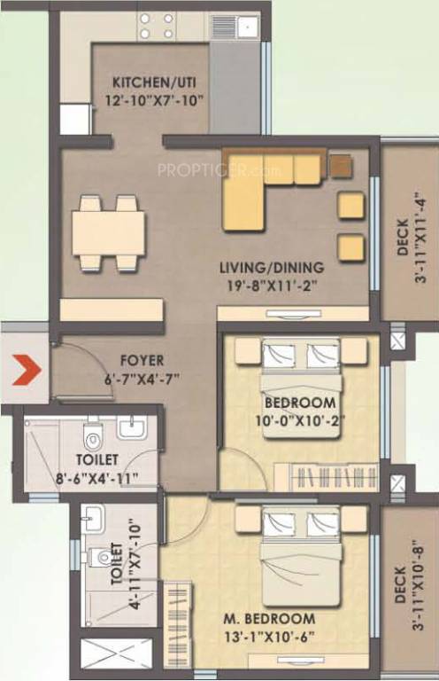 MJR Clique Hydra (2BHK+2T (1,160 sq ft) 1160 sq ft)