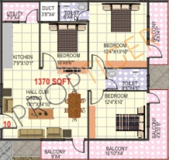 PNR SLV Flora (3BHK+2T (1,370 sq ft) 1370 sq ft) PNR SLV Flora (3BHK+2T (1,370 sq ft) 1370 sq ft)
